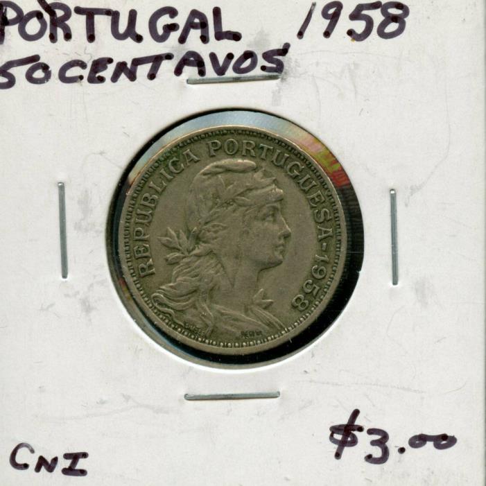 1958 PORTUGAL 50 CENTAVOS COIN FA352