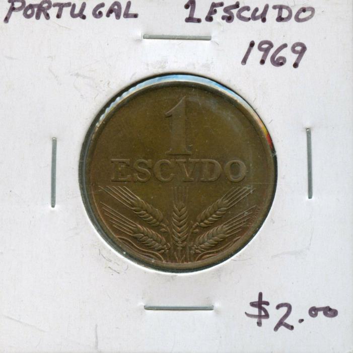 1969 PORTUGAL 1 ESCUDO COIN FA382