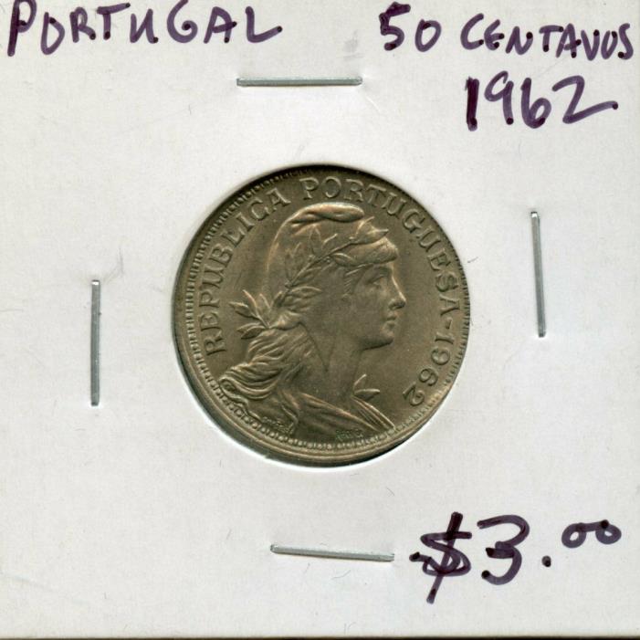 1962 PORTUGAL 50 CENTAVOS COIN FA356