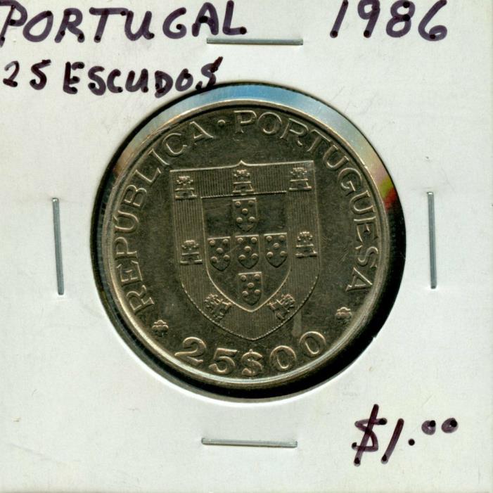 1986 PORTUGAL 25 ESCUDOS COIN FA409