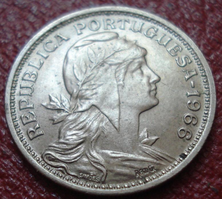 1966 PORTUGAL 50 CENTAVOS IN AU CONDITION