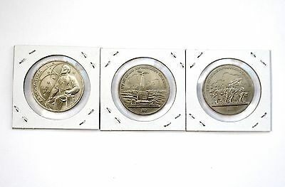 UNC USSR CCCP RUSSIA 1987 SET of 3 COMMEMORATIVE 1 ROUBLE COIN LOT