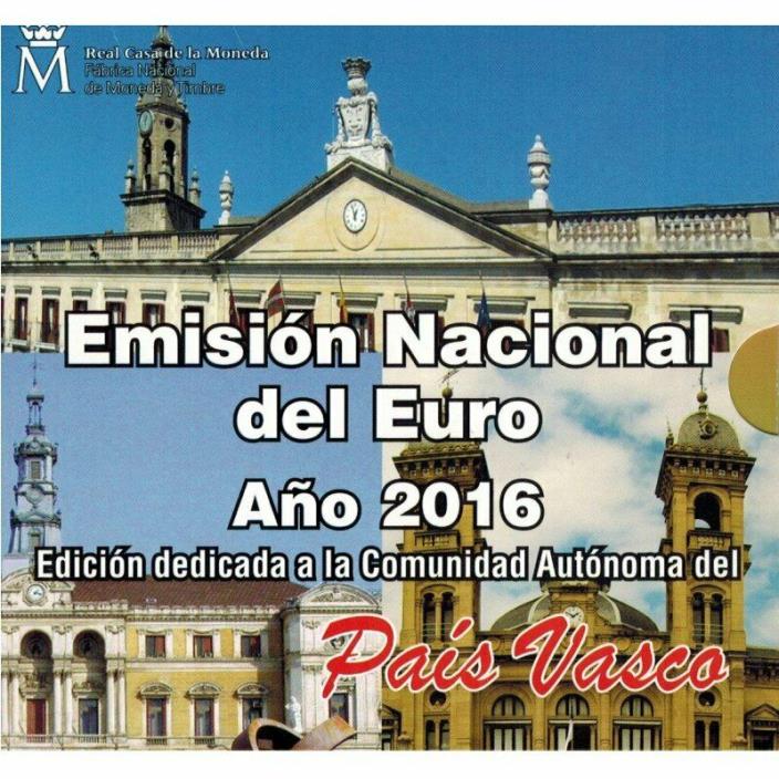 2016 Spain 9-Coin EURO € BU Set Basque Country Pais Vasco incl. Silver Medal