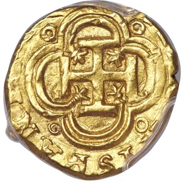 Spain Philip IV 1621 RARE GOLD COB PIRATE DOUBLOON Escudo PCGS MS63! TOP GRADE!