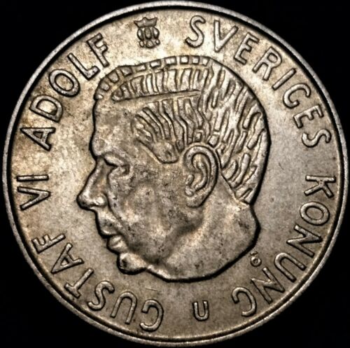 SWEDEN 2 KRONOR 1966 SILVER Better Grade