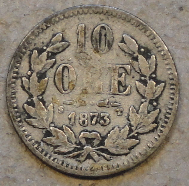 Sweden 1873 10 Ore Lower Grade as Pictured