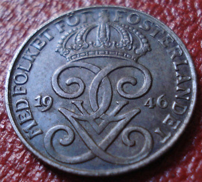 1946 SWEDEN 2 ORE IN EF CONDITION
