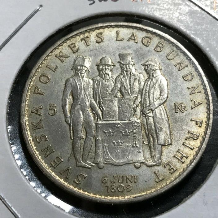 1959 SWEDEN SILVER 5 KRONOR HIGH GRADE COIN