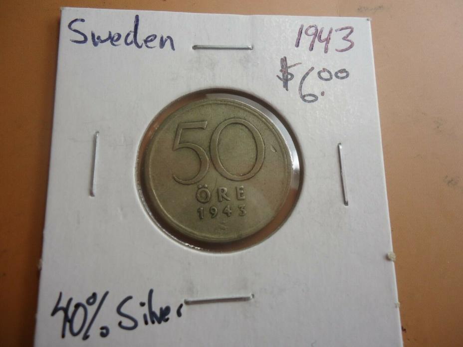 1943 Sweden 50 silver Ore # 2677