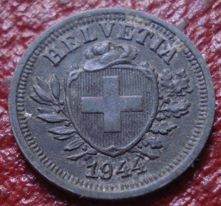 1944-B SWITZERLAND 1 RAPPEN IN VF-EF CONDITION