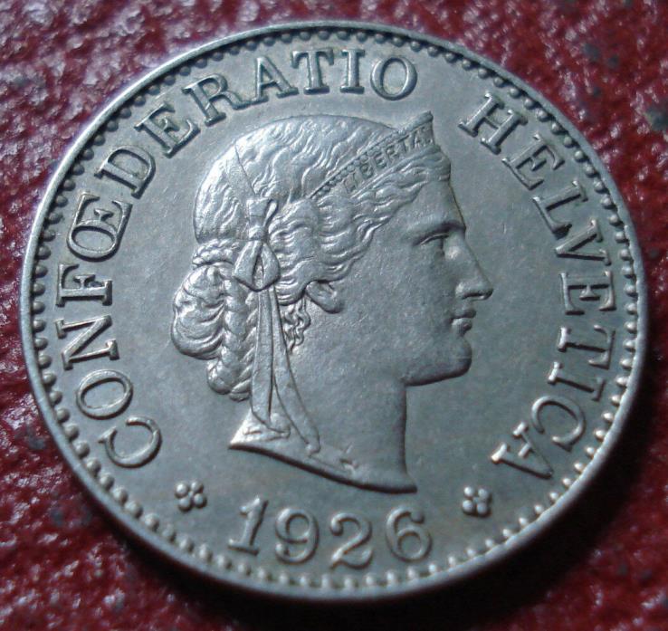 1926-B SWITZERLAND 10 RAPPEN IN VF-EF CONDITION
