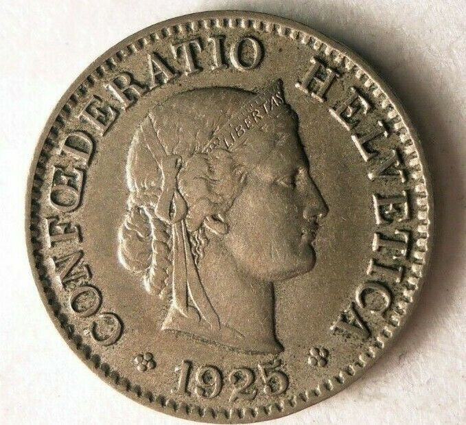 1925 SWITZERLAND 5 RAPPEN - Excellent Coin - FREE SHIP - SWITZERLAND BIN #2
