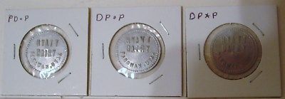 3 HYATT DAIRY TOKENS PAROWAN, UTAH COUNTER STAMPED