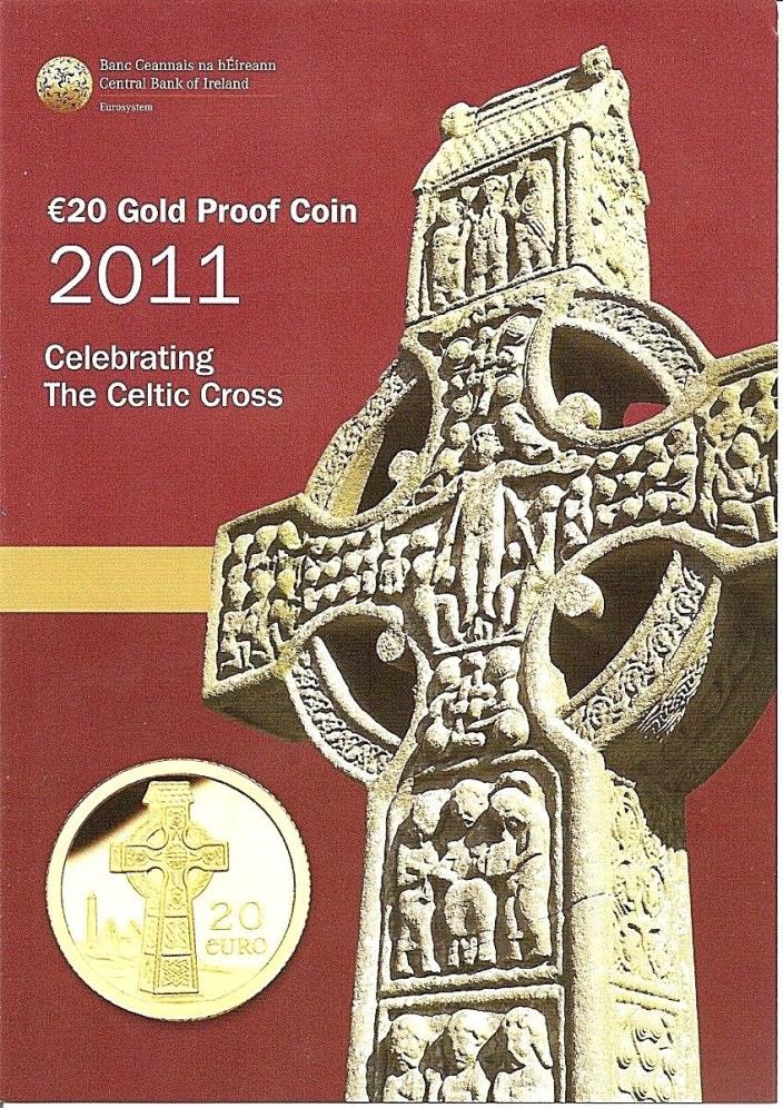 Ireland 2011 Celtic Cross Gold Proof €20 Irish Monastic Art Thomas Ryan KM69