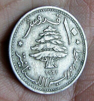 Lebanon 10 Piastres Coin 1961