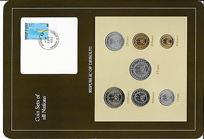 Coin Sets of All Nations Djibouti w/card 1977 - 1986 UNC 50 Francs 1986