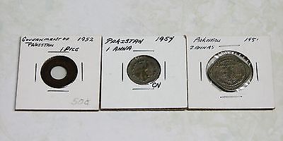 Pakistan Coins - Anna 1951; Anna 1954; Pice 1952 - Total 3 Circulated Coins
