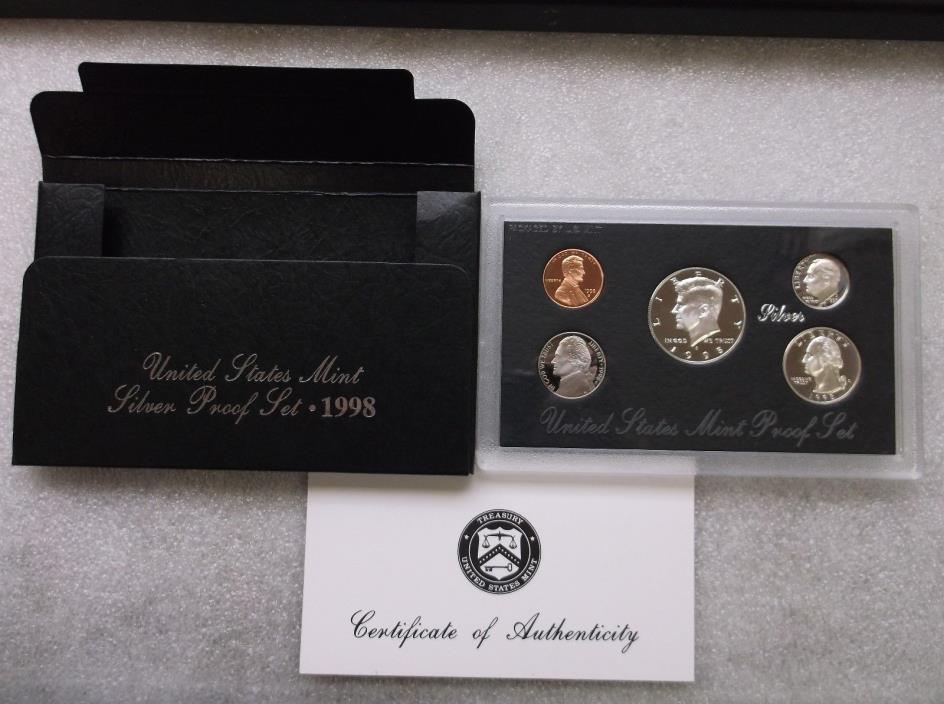 1998 S United States Mint Silver Proof Coin Set