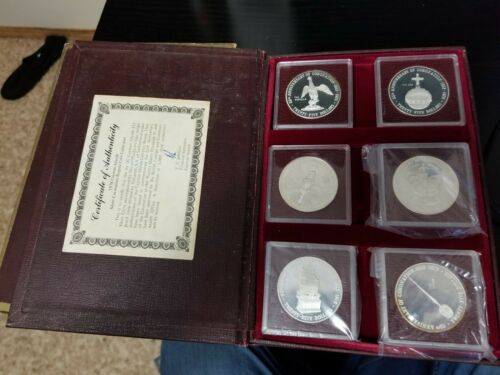 1978 Cayman Islands Coronation Regalia Silver Collection; 6 x $25 1.5 oz coins!