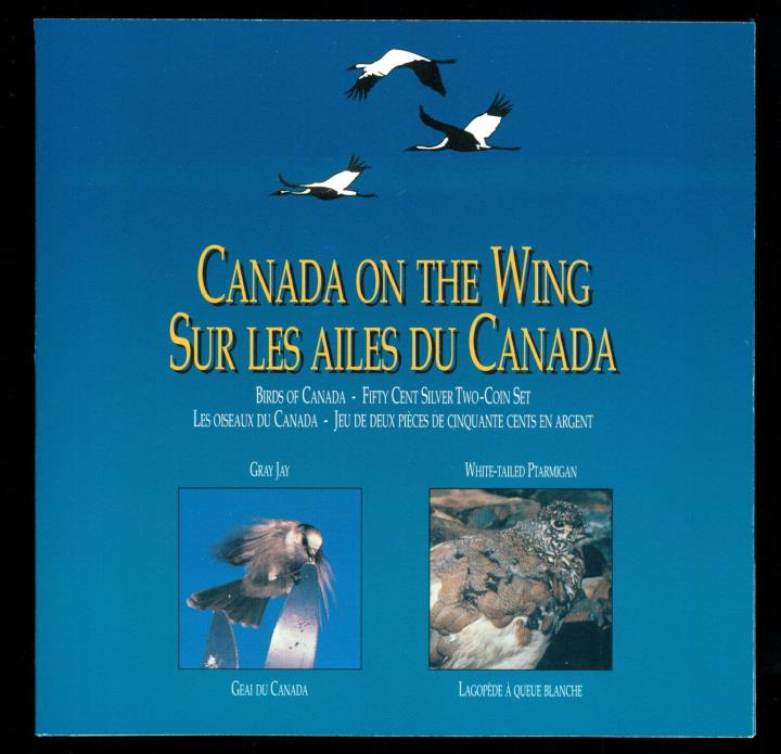 1995 CANADA GRAY JAY $ WHITE TAILED PTARMIGAN PROOF 50 CENTS SET