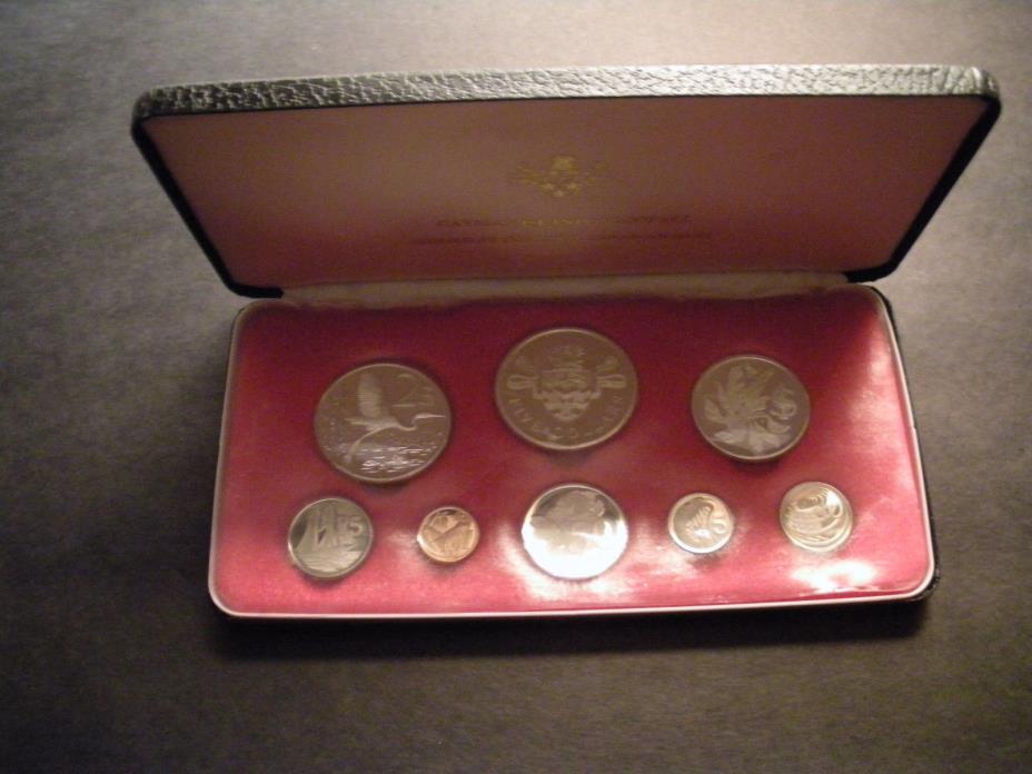 1975 Cayman Islands Set 8-coin Proof Set (4 Silver) w Case & COA Royal Canadian
