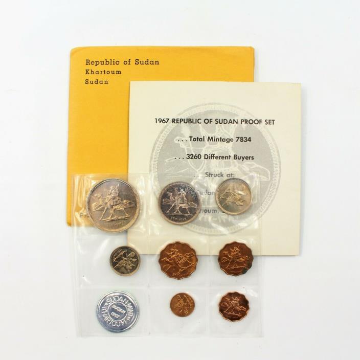 1967 Republic of South Sudan 8 Coin First Official Proof Set - Low Mintage