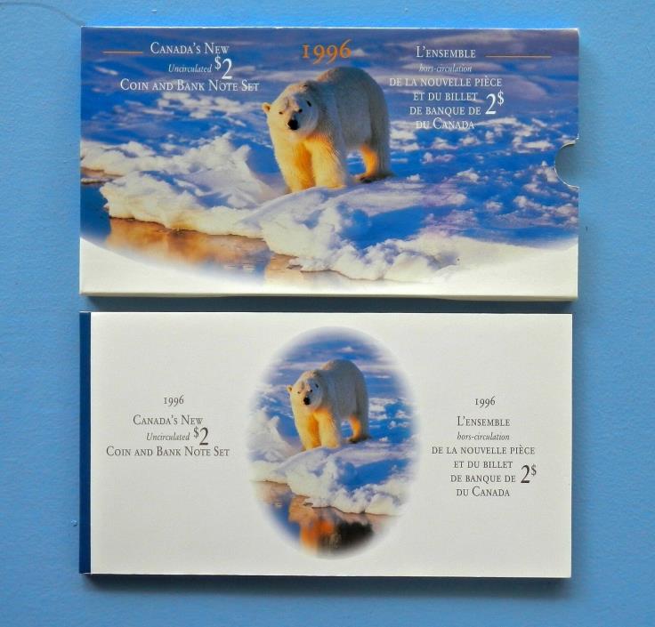 1996 Canadian Polar Bear Proof $2 Coin and $2 Bank-Note Uncirculated Set (4059)