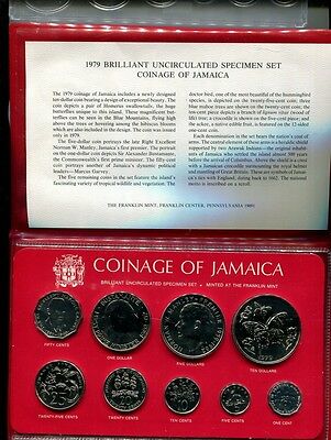 JAMAICA 1979 9 COIN FRANKLIN MINT MINT SET ORIGINAL