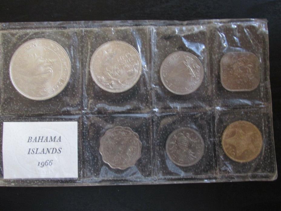 1966 Bahama Islands Mint Set w/Silver Dollar & 50 Cents