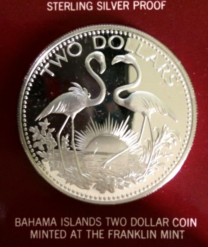 TWO DOLLAR FLAMINGO COIN OF THE BAHAMAS MINTED BY FRANKLIN MINT.