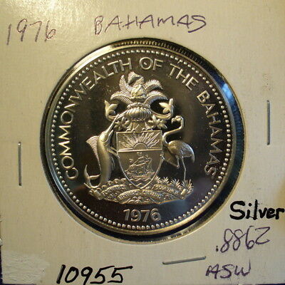 Silver Bahamas Two Dollars Uncirculated Proof Coin