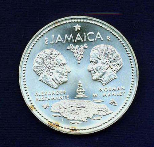 JAMAICA  ND(1972)  10 DOLLARS  SILVER BRILLIANT UNCIRCULATED COIN, SUPERB!