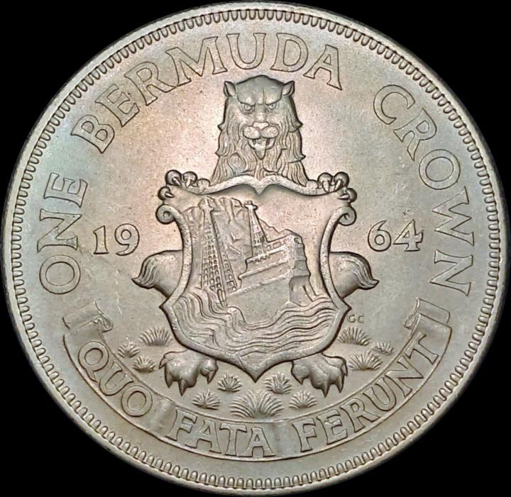 1964 Bermuda Crown Uncirculated Silver Coin One Year Type