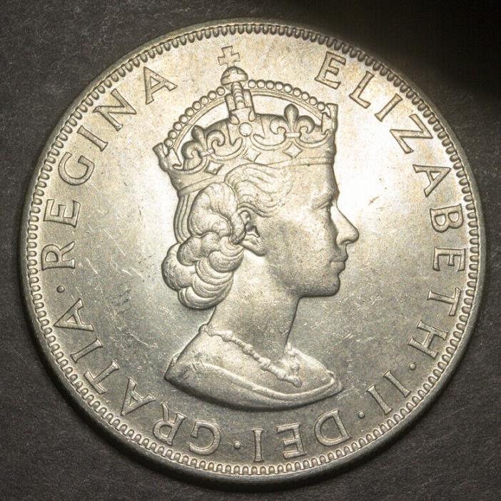 ??  BERMUDA 1964 1 Crown Silver GEM UNC - .500 SILVER
