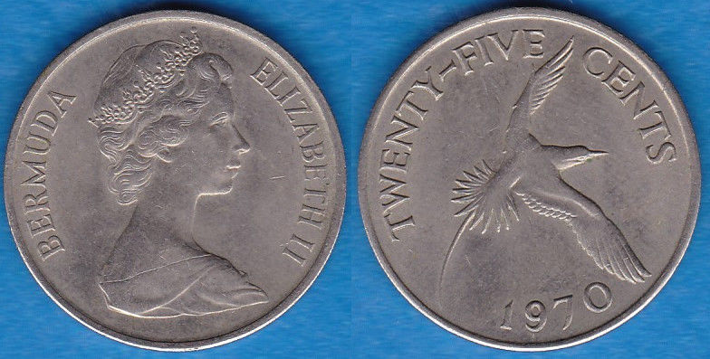 Bermuda 1970 25 cents KM-18 XF+ - US-Seller