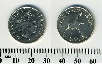 Bermuda 2002 - 25 Cents Copper-Nickel Coin - Yellow-billed tropical bird