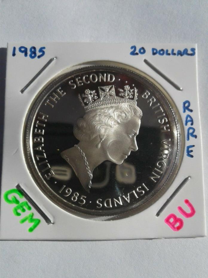 1985 BRITISH VIRGIN ISLANDS 20 DOLLARS - UNCIRCULATED PROOF ??RARE Silver Coin??