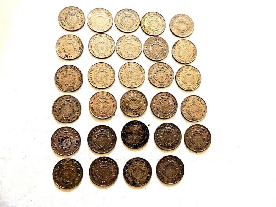 1972-1976 Costa Rica Ten (10) Centimos Coin 