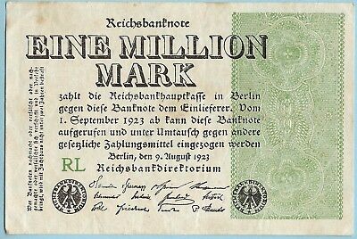 Germany- 1 Million Mark - 09.08.1923 - WPM# 102a