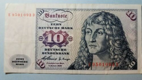 Foreign paper money Germany 10 deutsche marks 1960 banknote