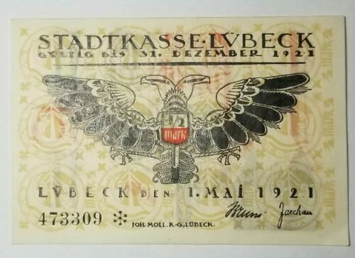 ??LUBECK 1 Mai 1921 50 Pfennig  Notgeld Germany #390