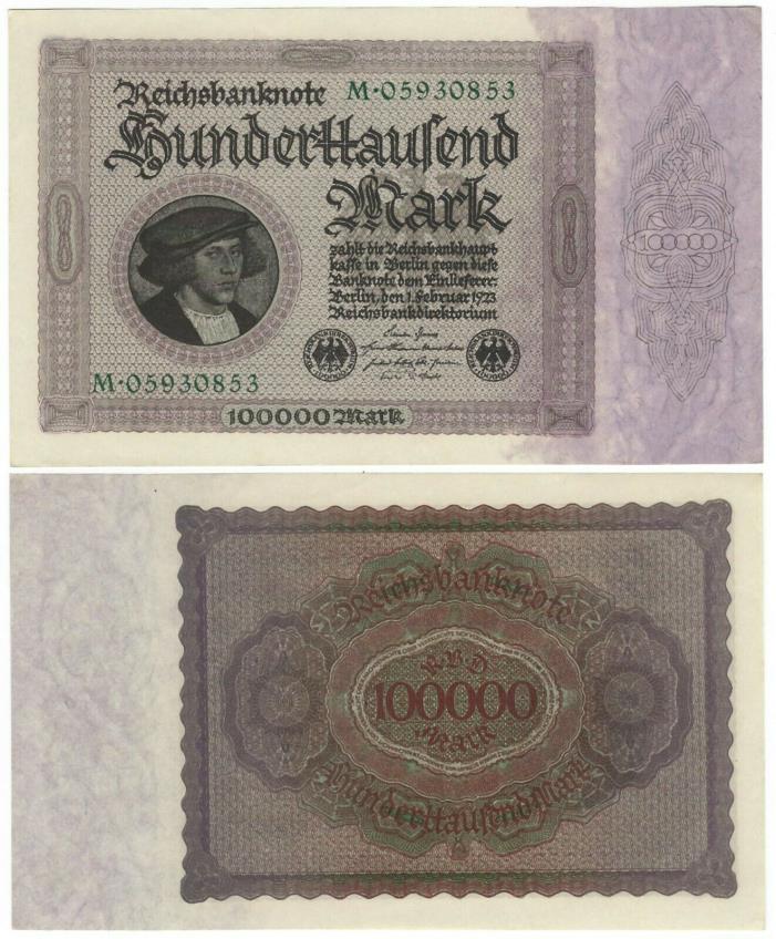 Germany BERLIN 100,000 Mk 1 Feb 1923 Banknote P85