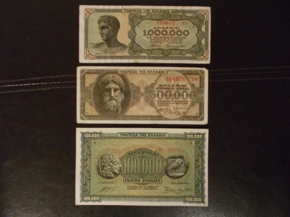 1944 Greece banknotes