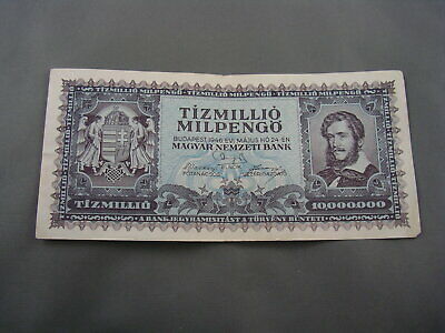 BUDAPEST HUNGARY 1946 10,000,000 Tizmillio Milpengo Banknote