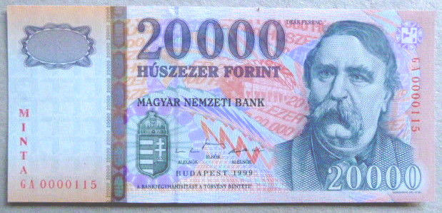 HUNGARY UNC 1999  20,000 (20.000) FORINT SPECIMEN (P184s)  UNC  