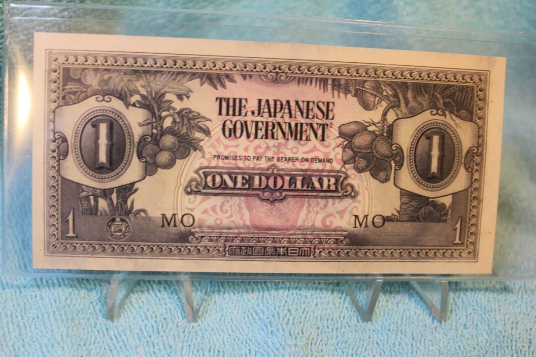 Malaya-Japanese Occupation-One Dollar ND (1942) Comes in Stiff Plastic Sleeve