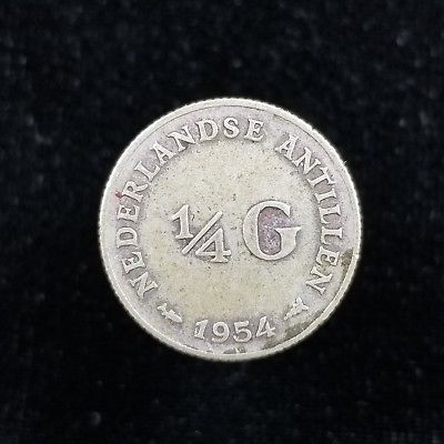 Netherlands Antilles Silver 1/4 Gulden 1954