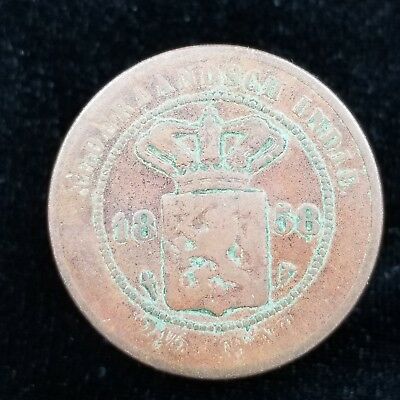 Netherlands East Indies 2-1/2 Cents 1858 some verdigris