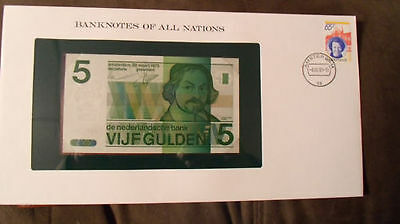 Banknotes of All Nations Netherlands 5 gulden 1973 P 95 UNC 2486