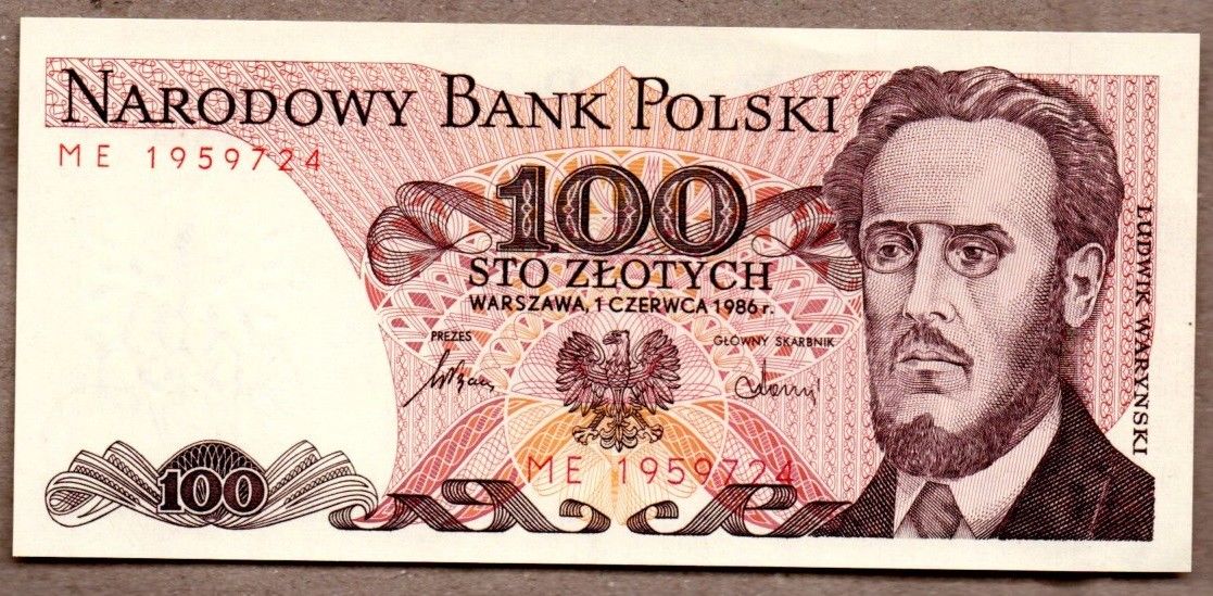 Poland UNC 100 Zlotych 1986 P-143